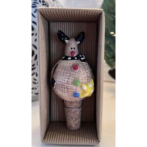 Mudpie Reindeer Rudolph Bottle Topper Holiday Christmas New Hostess Gift